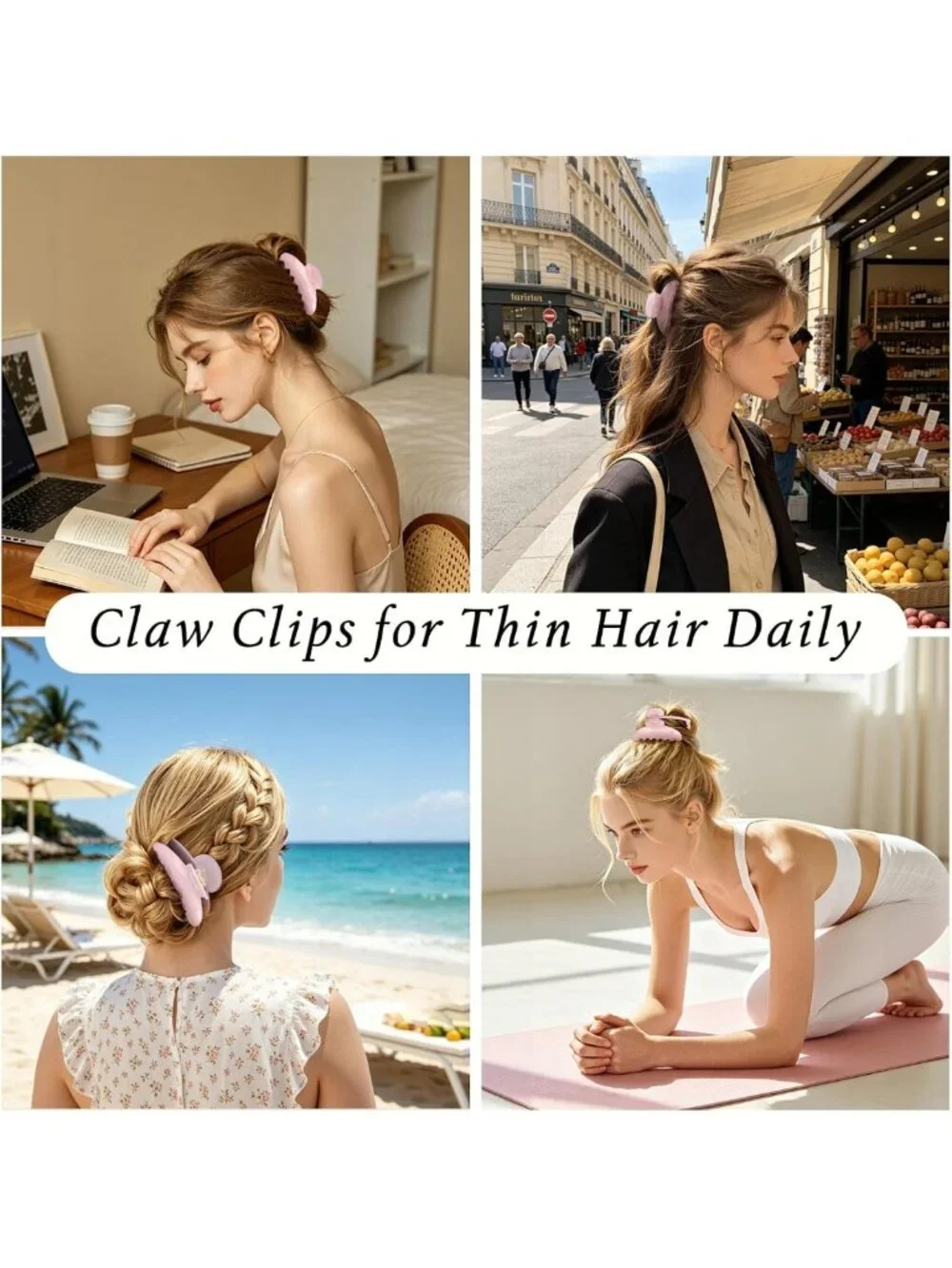 Large 4.3 Inch Claw Clip for Thin & Thick Hair, Non-Slip Acetate Hair Accessory